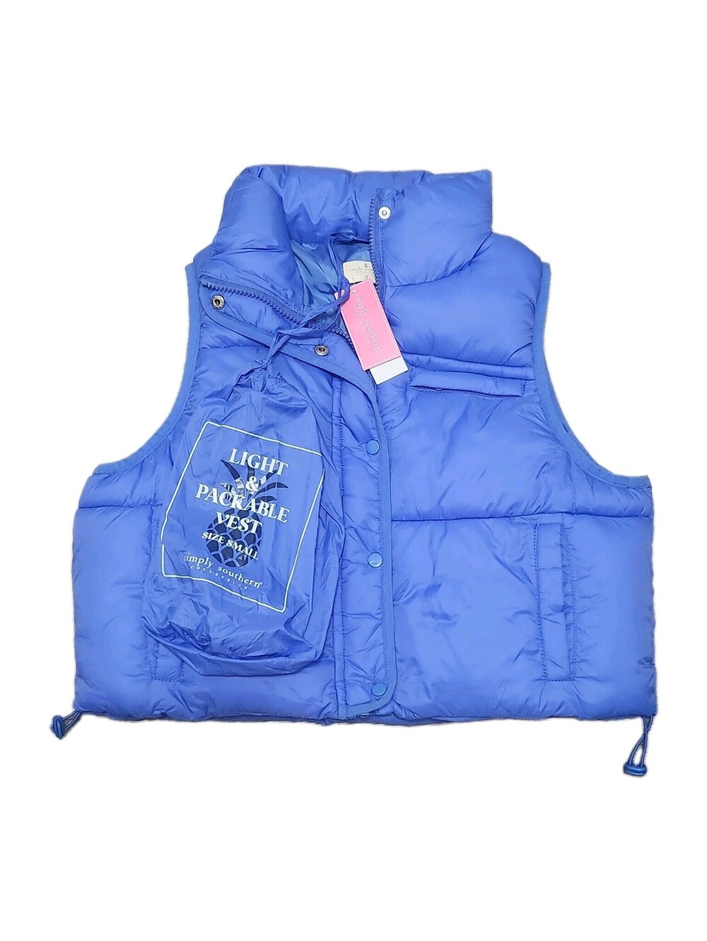 Sinply Southern Packable Vest Blue Small NWT lightweight